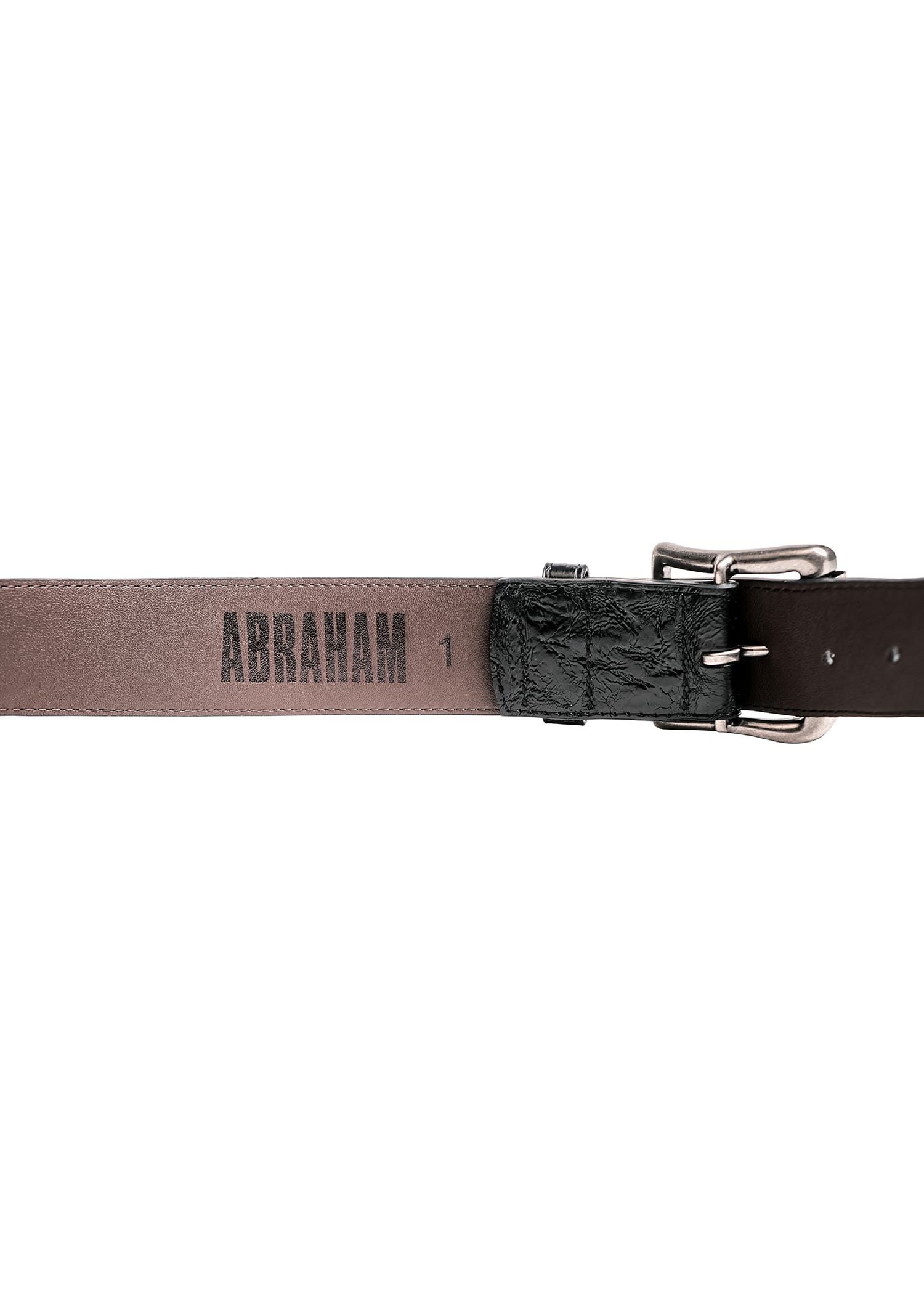 Cracked Leather Belt in Obsidian - Image 3