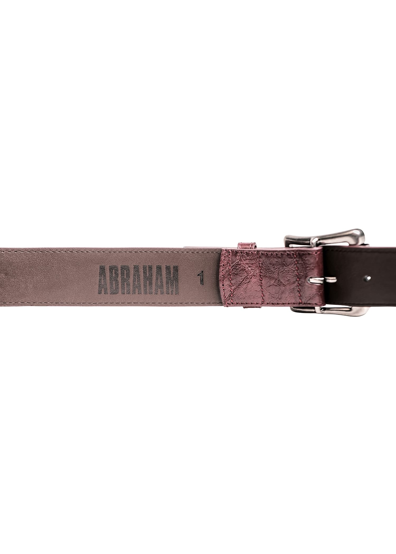 Cracked Leather Belt in Ruby - Image 3