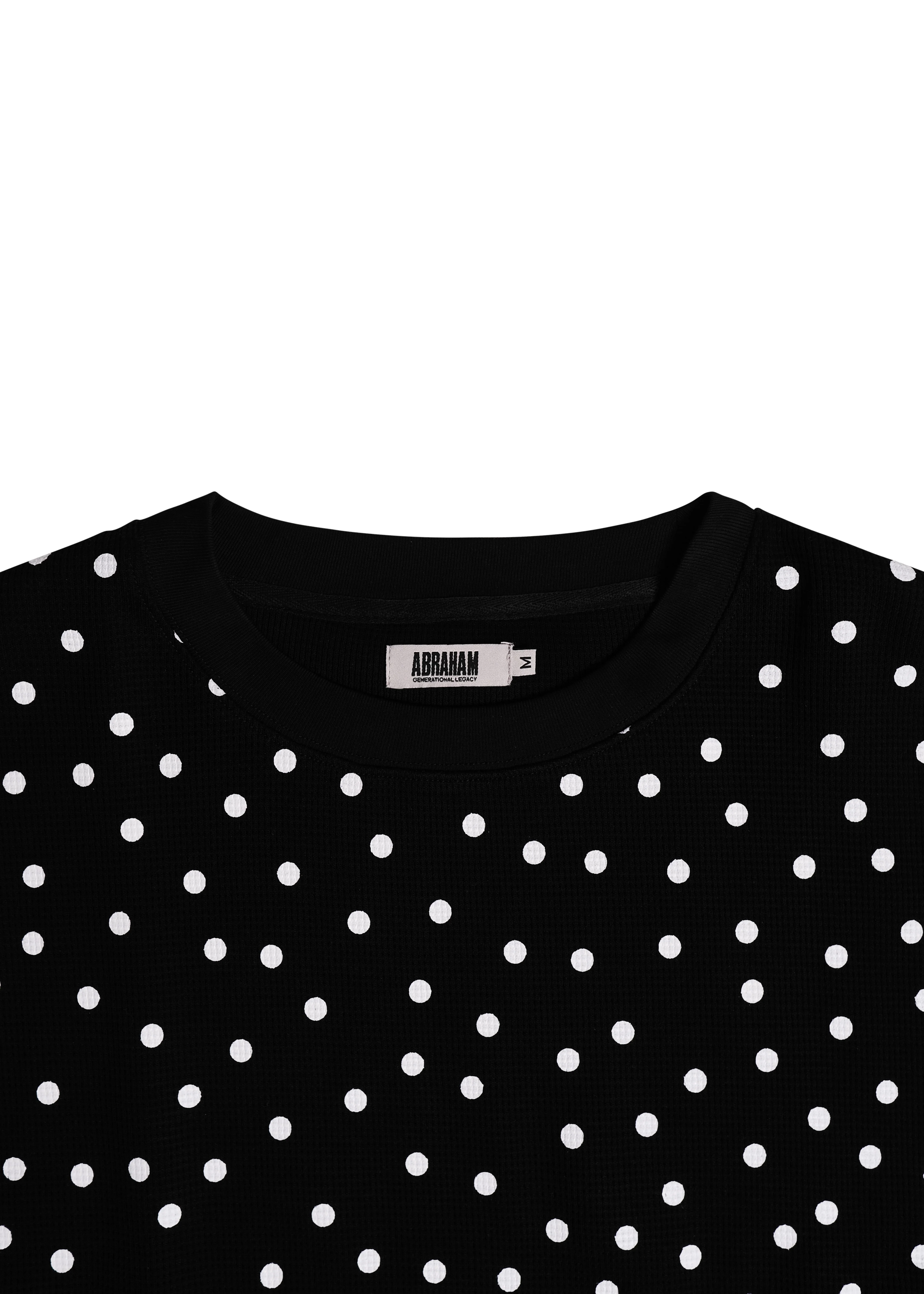 Scattered Polka Dot Waffle in Black - Image 3