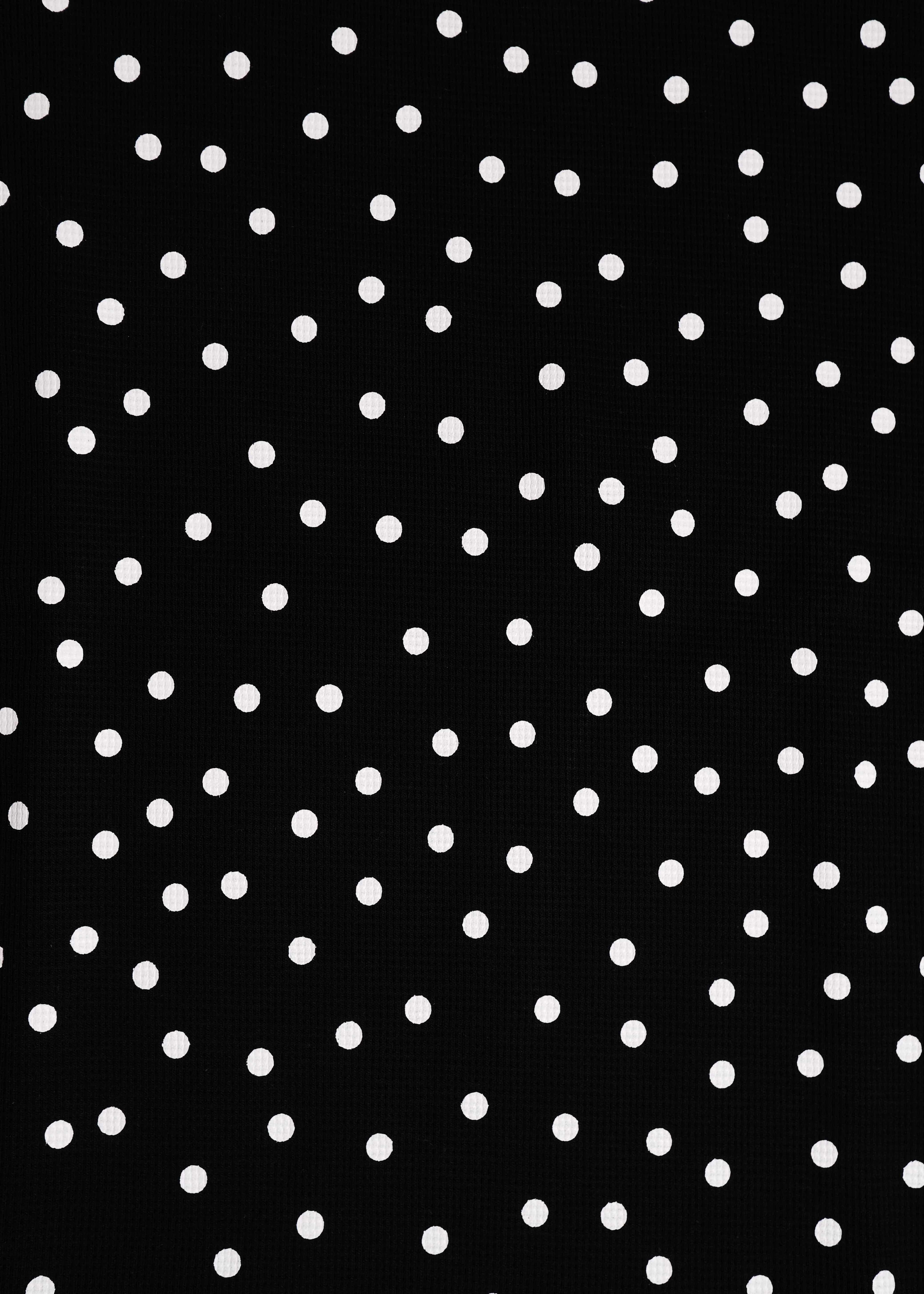Scattered Polka Dot Waffle in Black - Image 5