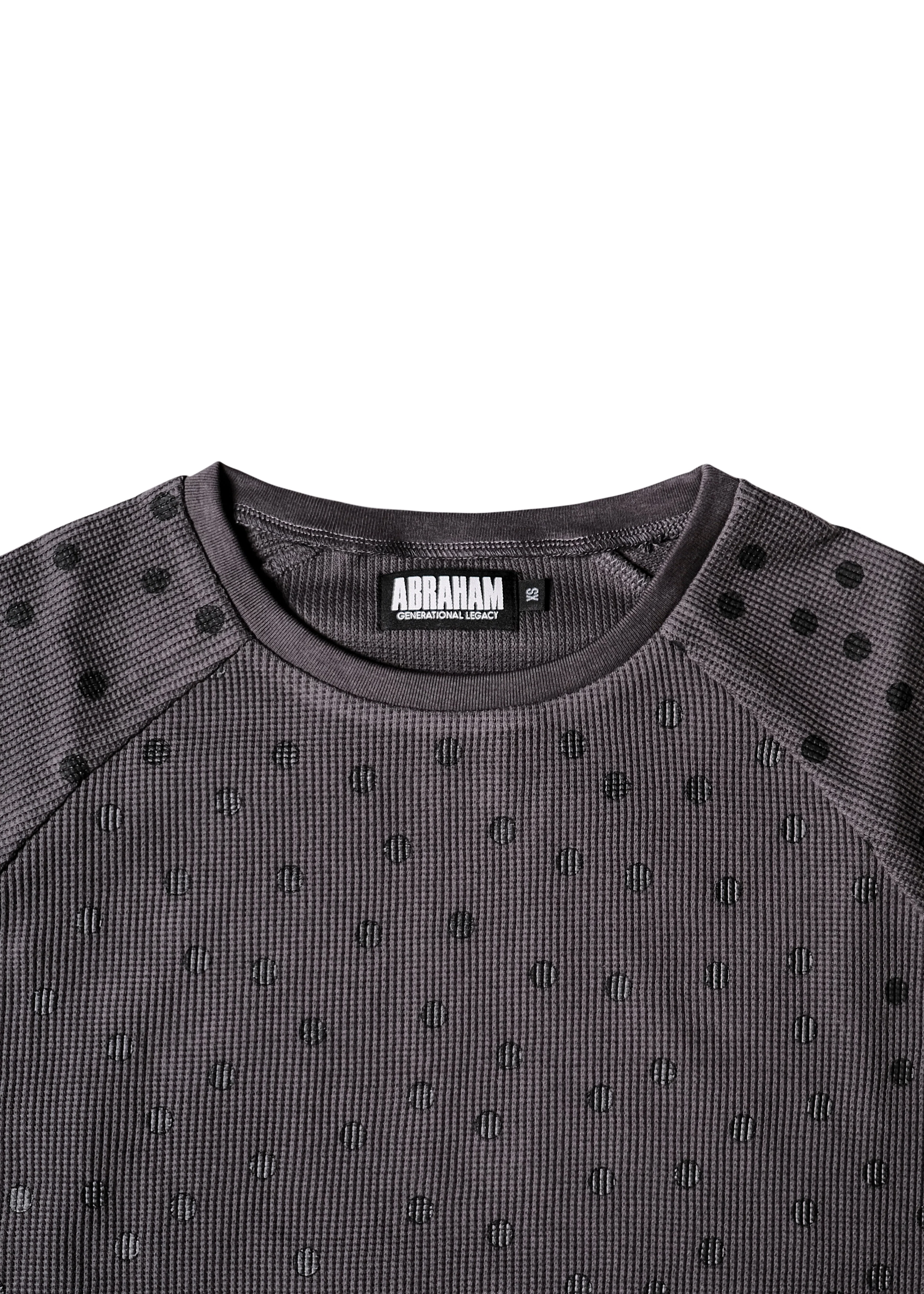 Scattered Polka Dot Waffle in Graphite - Image 3