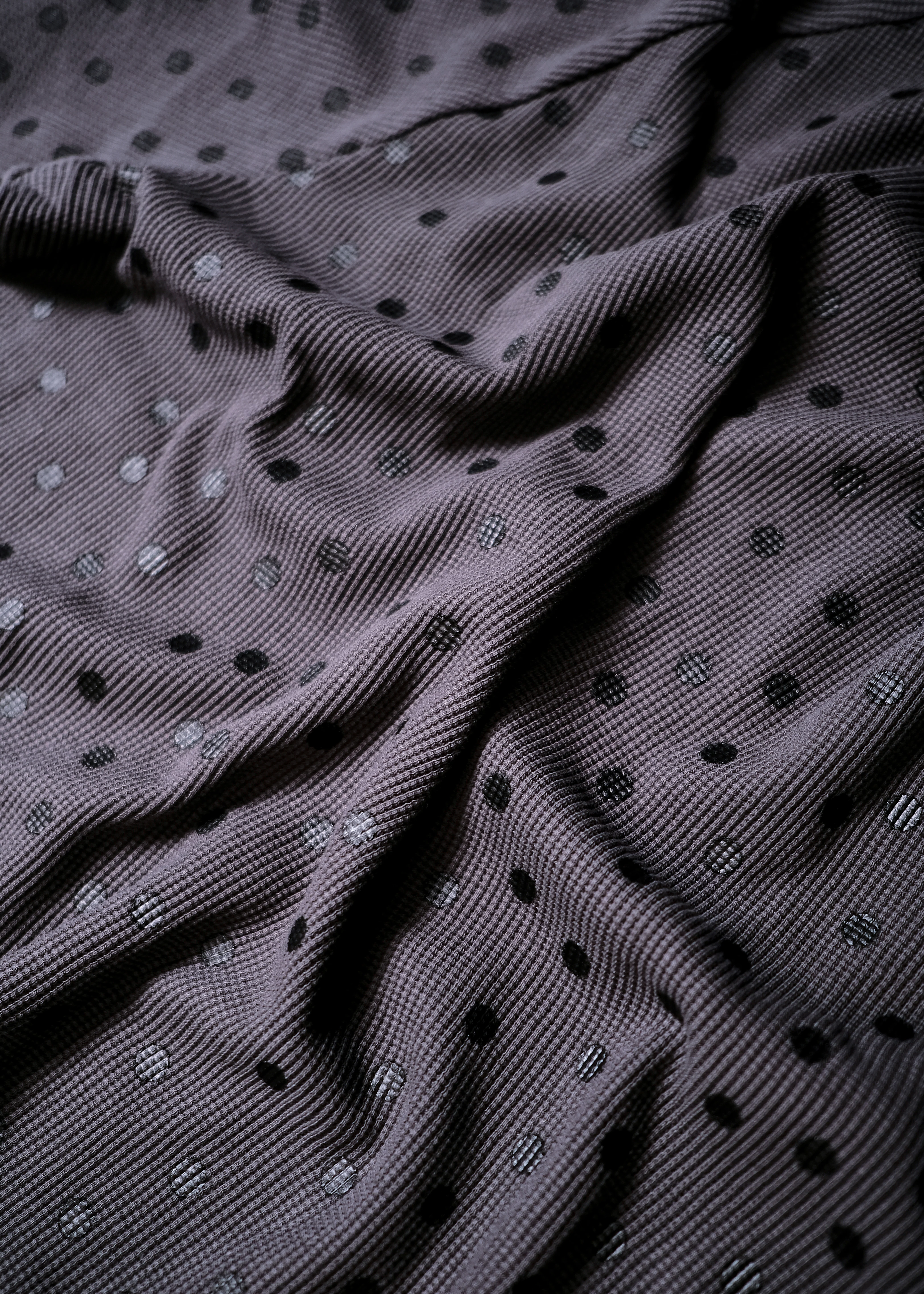 Scattered Polka Dot Waffle in Graphite - Image 4