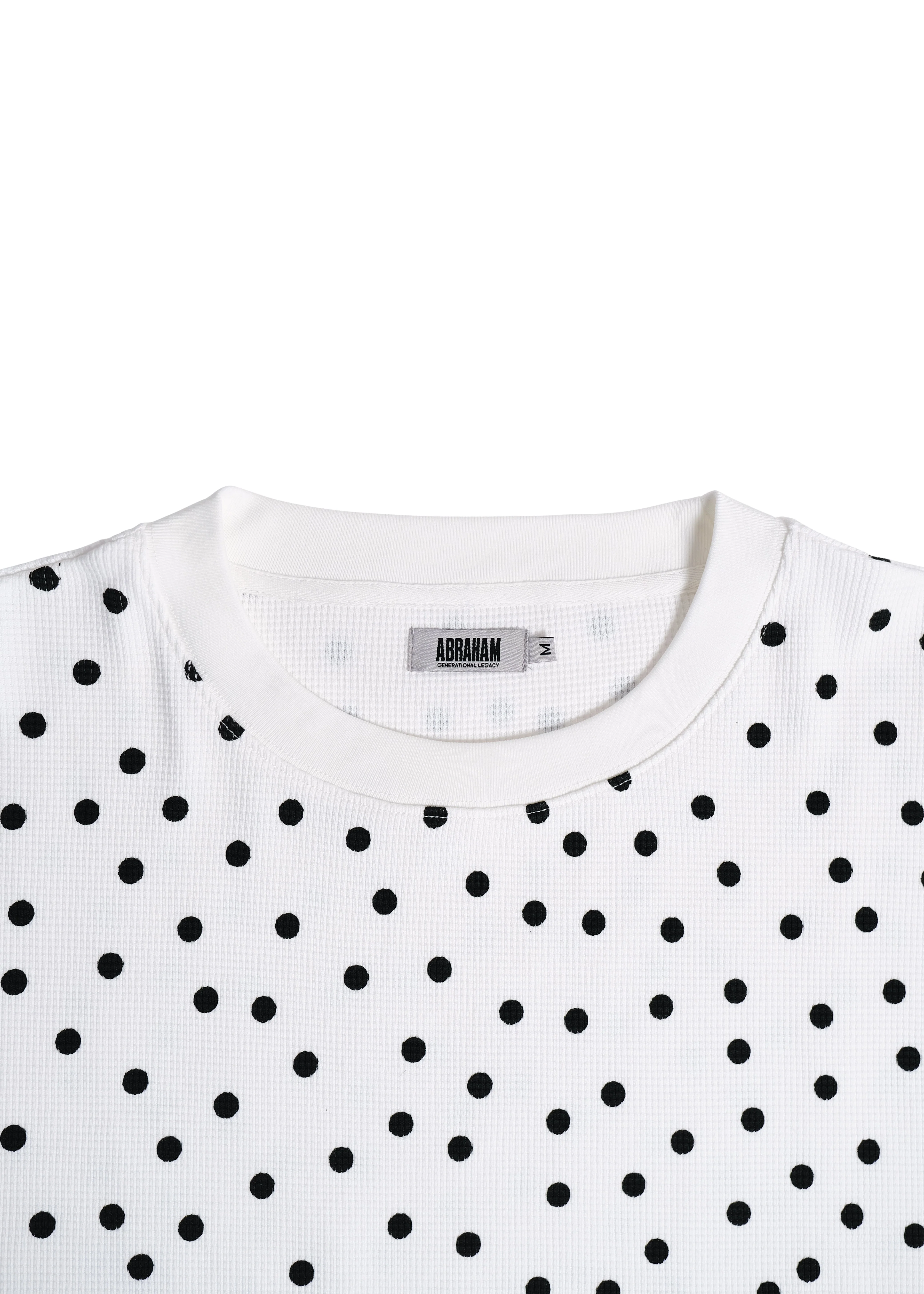 Scattered Polka Dot Waffle in White - Image 3