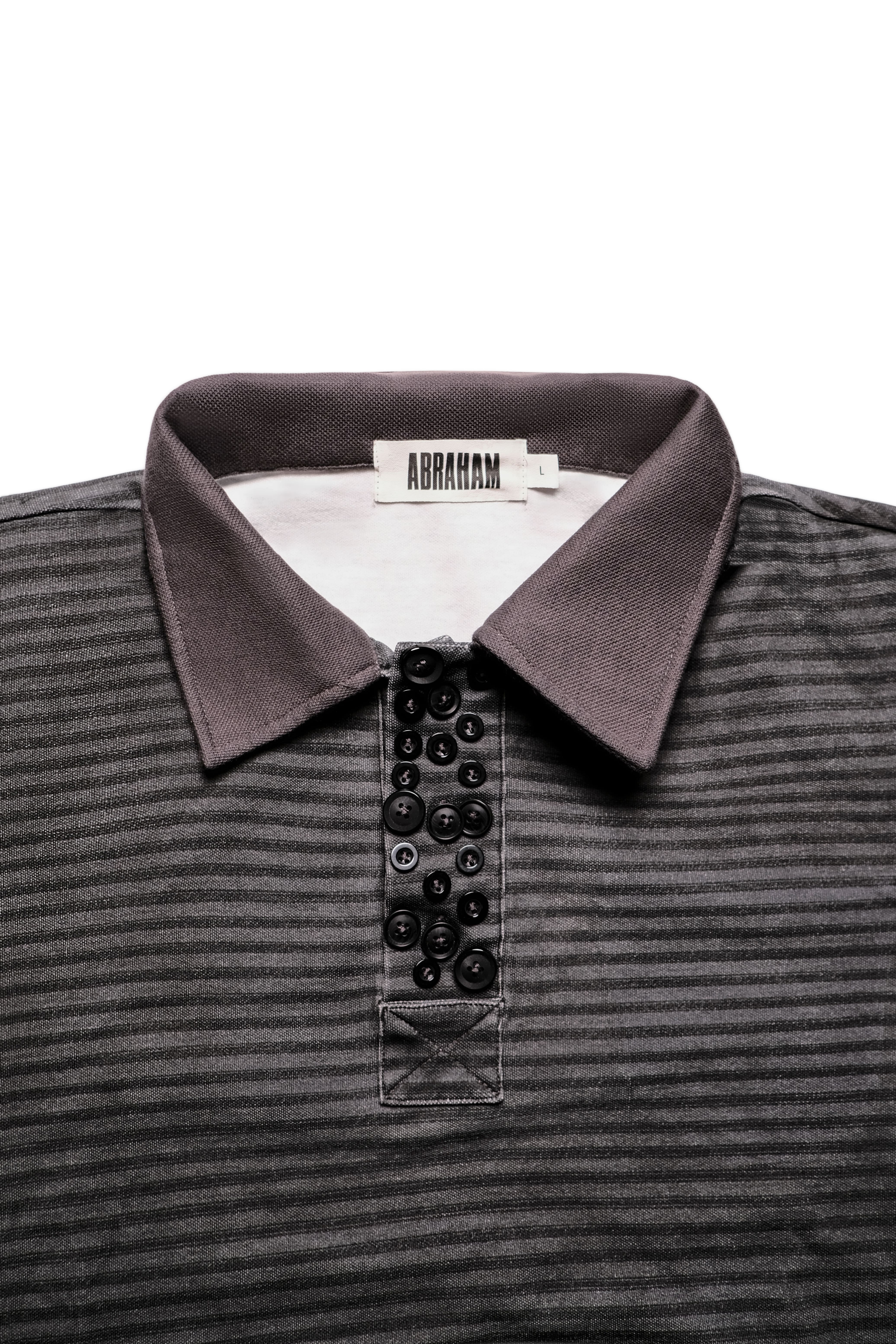 Scattered Stripe Polo in Black - Image 3