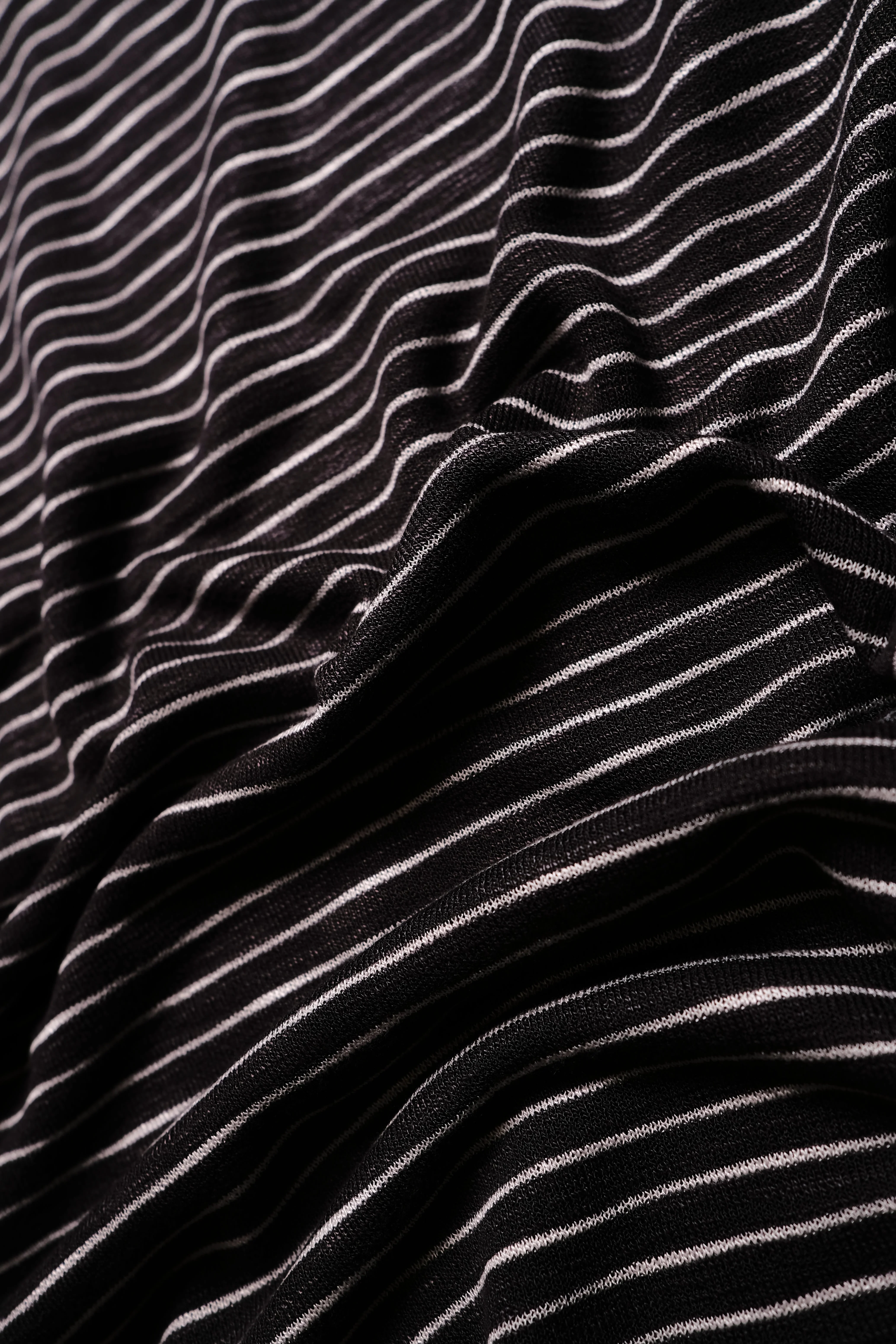 Striped Slub LS In Black - Image 3