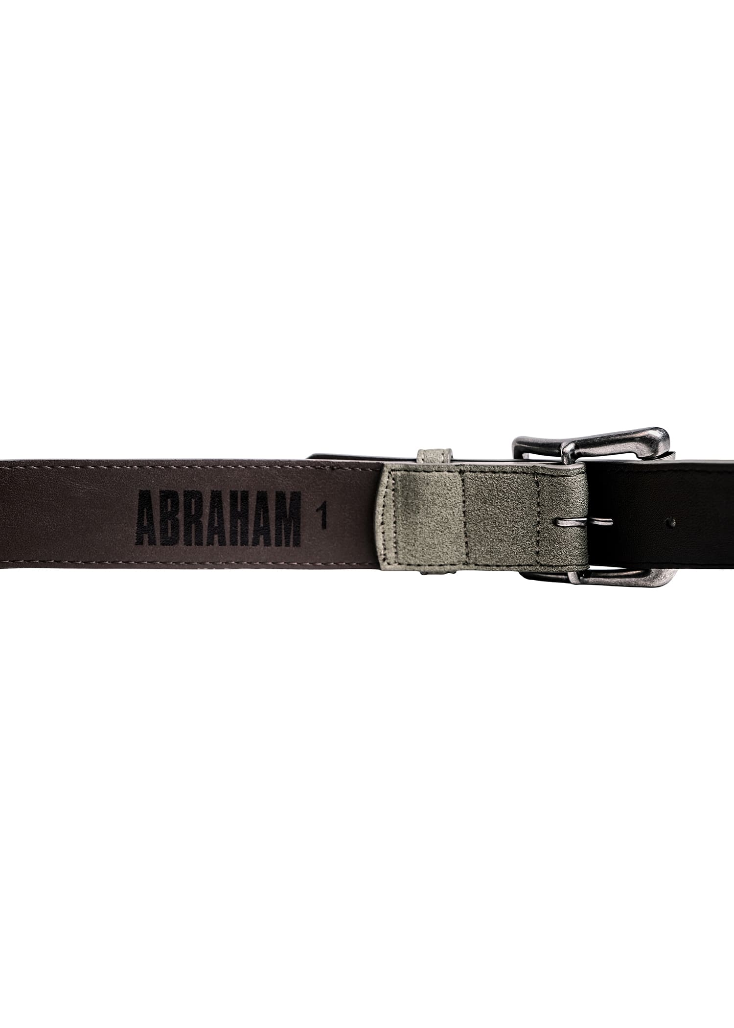 Suede Leather Belt in Olive Green - Image 3